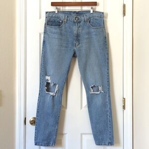 Levi's 512 Classic Medium Wash Distressed Slim Fit Tapered Leg Jeans 36 x 30